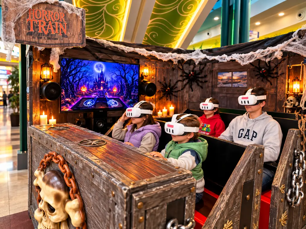 Attrazione VR Horror Train nel centro commerciale.webp