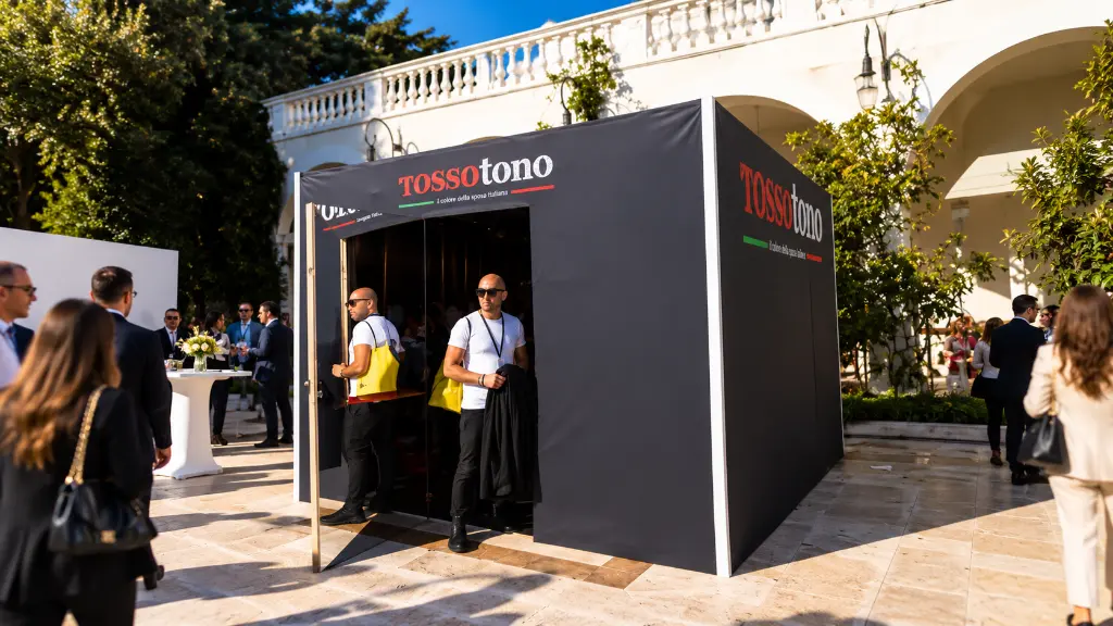 Padiglione TOSSOTONO nel giardino elegante.webp