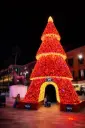 Albero Natalizio Luminoso  Rosso e Bianco Caldo con Tunnel