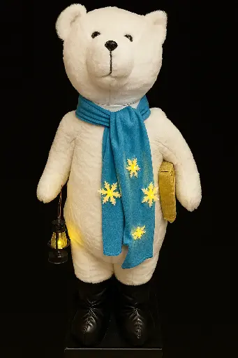 Orso polare h 110cm con luci, musica e movimento