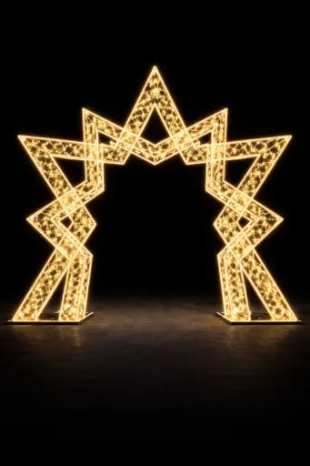 Portale Luminoso Stella Geometrica Monumentale LED per Eventi e Installazioni Natalizie